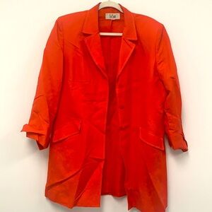 Le Suit orange linen combo pea coat size 12